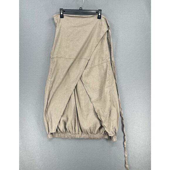 Sarah Pacini Set Womens 2 US 8/10 Tan Linen Lagenlook Jacket Skirt Boho Resort - Picture 3 of 16